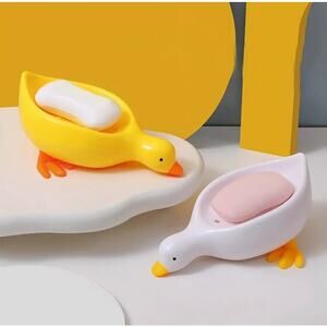 NWT Plastic Duck Soap Dish white and yellow duck pack of 2